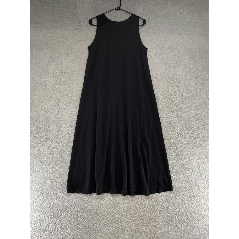 Kowtow Dress Womens M Black Organic Cotton Tank Maxi Minimalist Summer Lagenlook